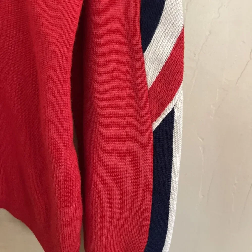 Vintage Meister Red Knit  wool Crewneck Pullover Sweater medium